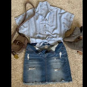 Women Mossimo Denim Mini Skirt